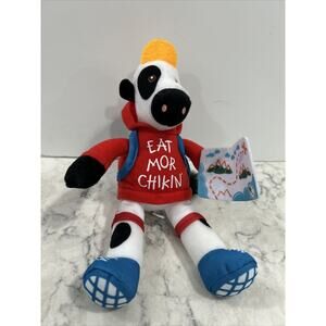 Chick-fil-A Plush Cow Doll Toy Summer 2023 Red Hoodie Traveler 9" Map Backpack
